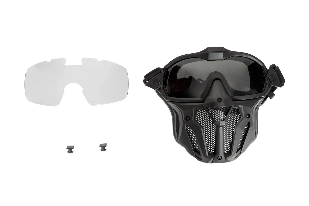 Mask with Goggles and Fan - Black
