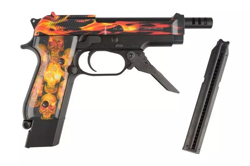 M93R AEP Fire Pattern Custom (Red Frame) Automatic Pistol Replica