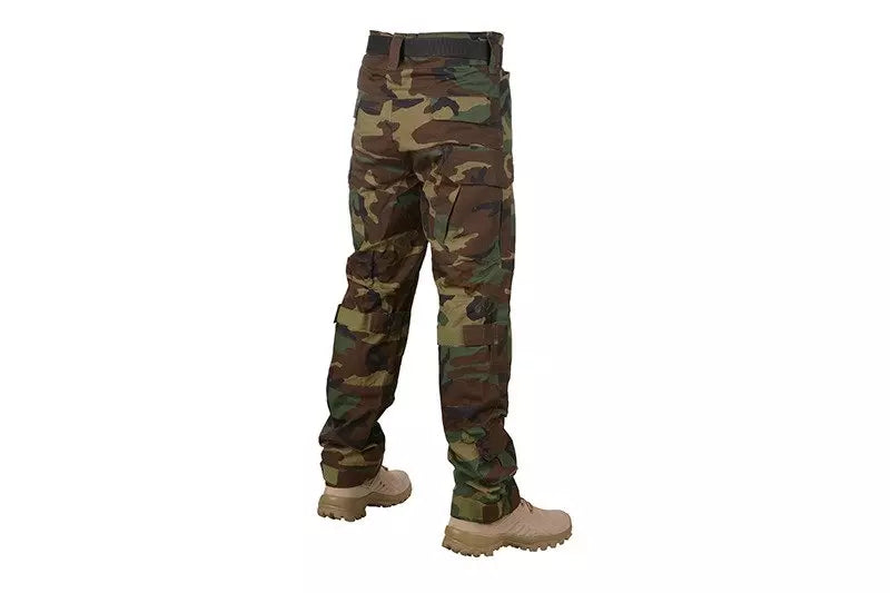 Combat Uniform Pants with knee pads - woodland