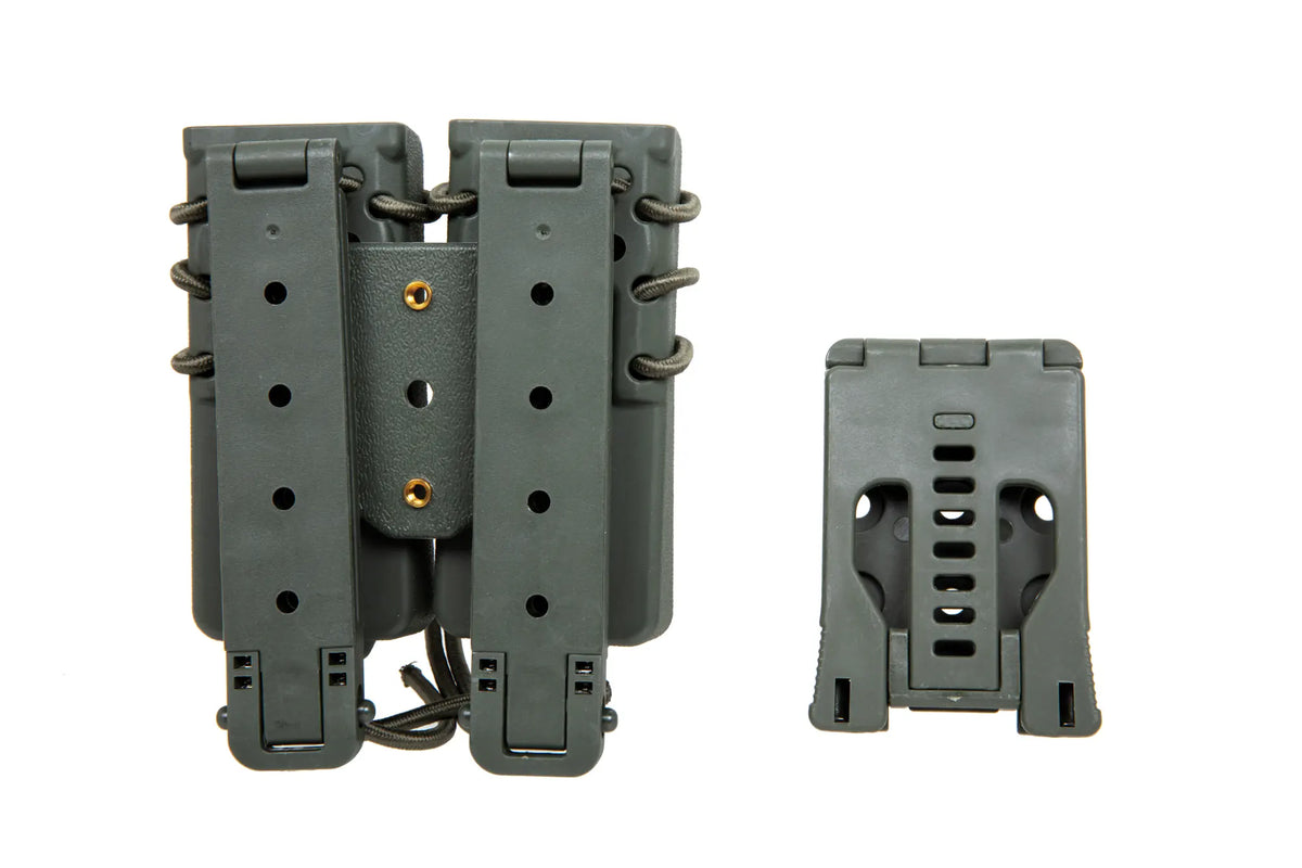 Carrier for 2 9mm magazines Wosport Urban Assault Long Quick Pull Olive