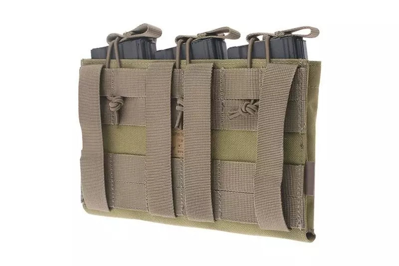 Triple Open Top Pouch for M4/M16 + Pistol Magazines - khaki