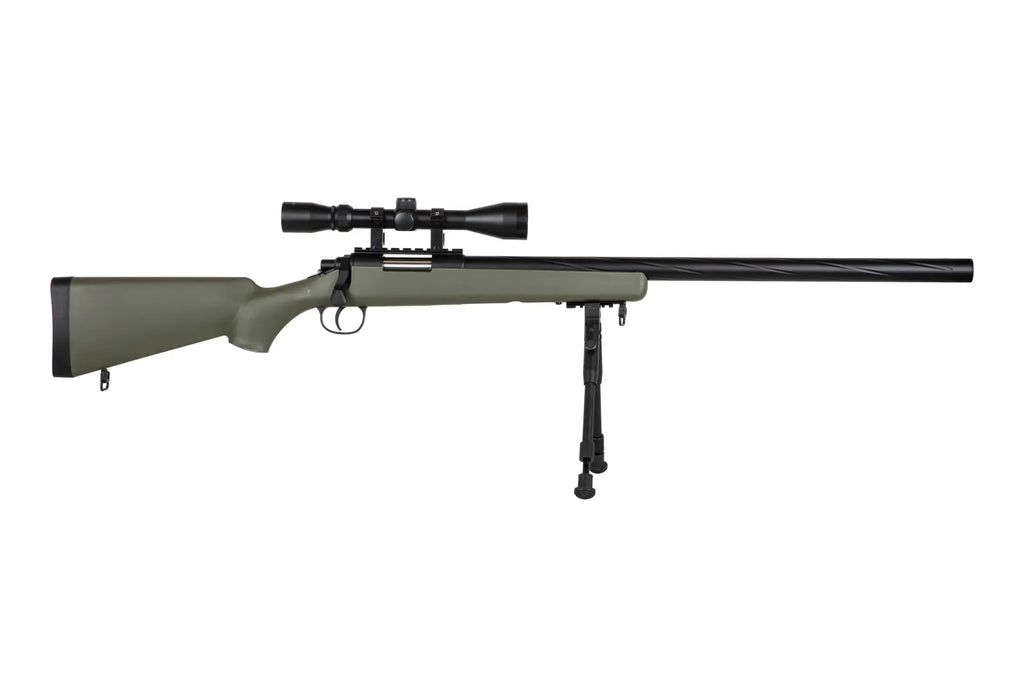 Specna Arms SA-S12 sniper airsoft rifle with scope and bipod Olive