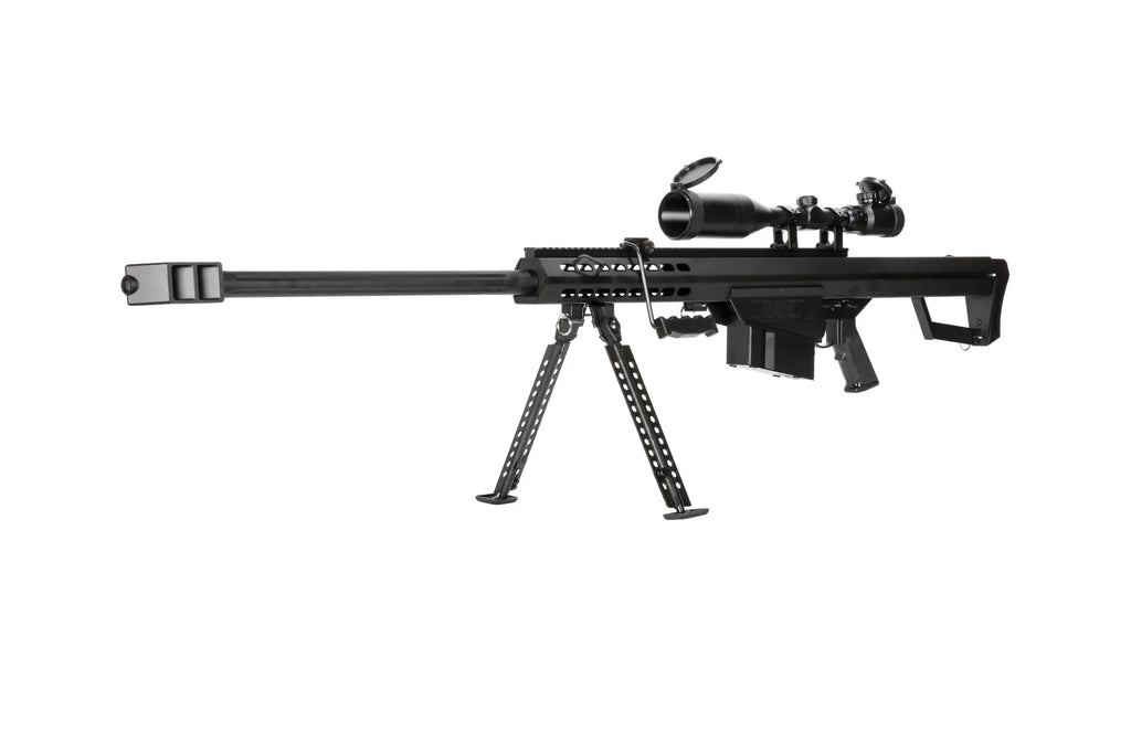 Rifle replica barret® M82 Selector Rifle with scope and bipod - black