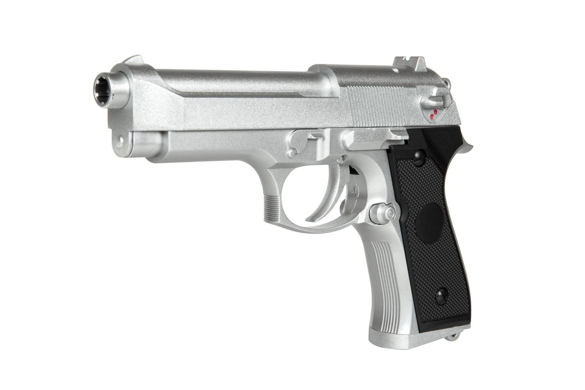 CM126 Silver electric pistol replica (with battery)