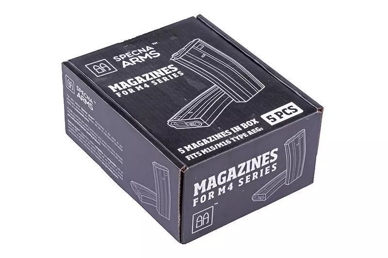 Set of 5 Low-Cap 70 BB Magazines for M4/M16 Replicas - Grey
