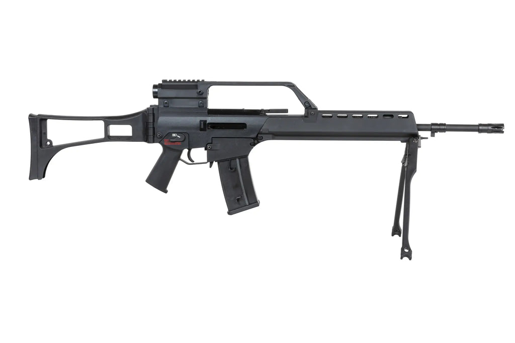 SRC DUAL POWER SR36K COB-301 airsoft carbine with bipod and scope Black