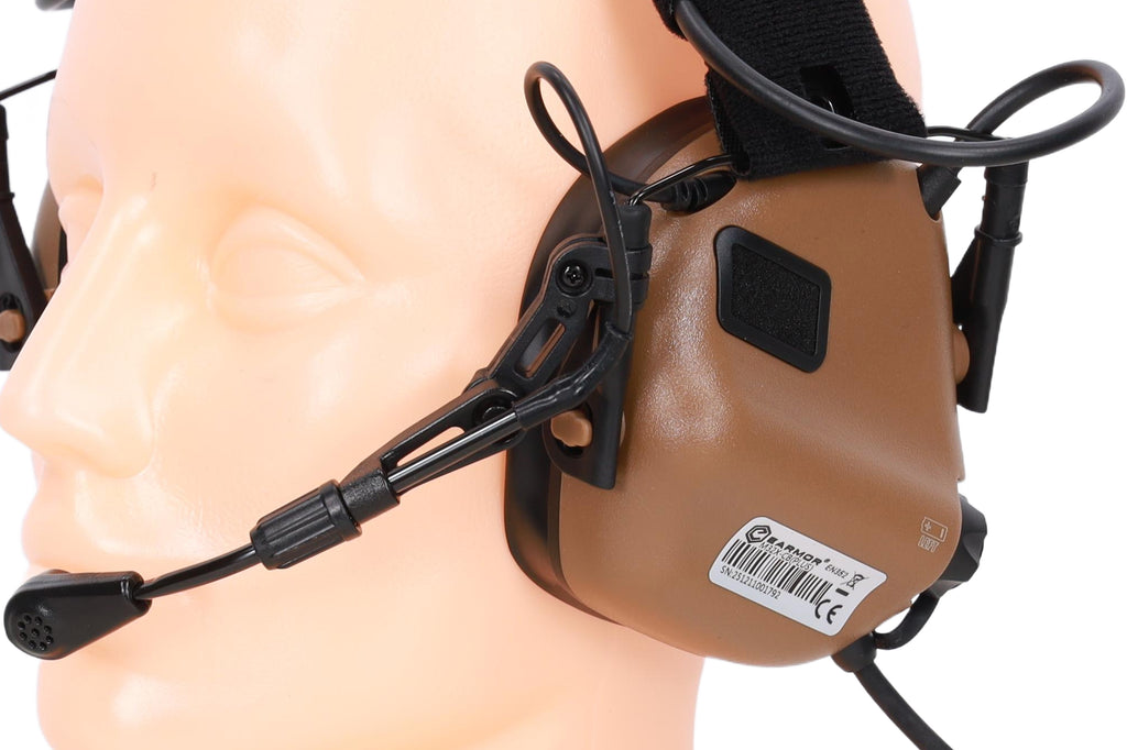 Earmor M32X Plus active hearing protectors – Coyote Brown