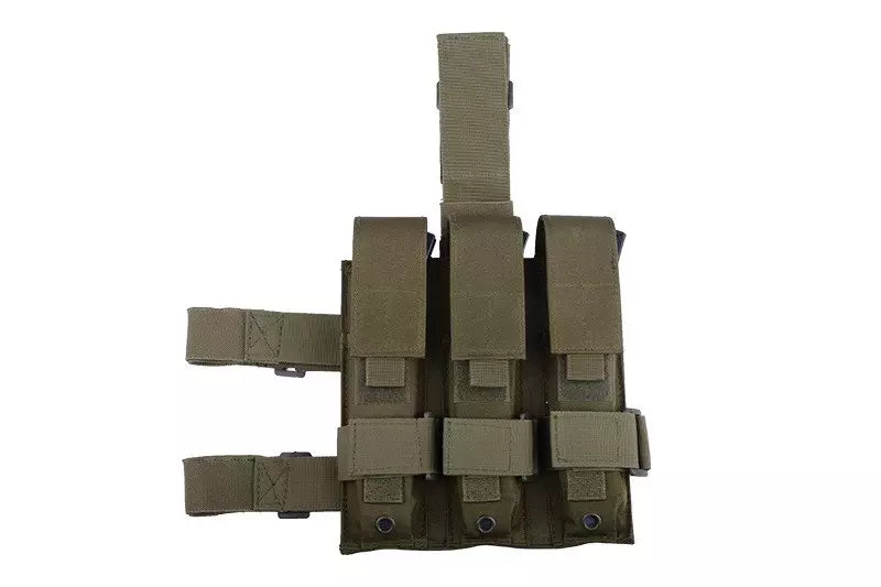 Triple leg pouch for the MP5 type magazines - olive
