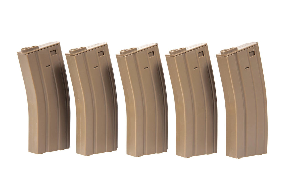 5pcs set - 30rd real-cap magazine for M4/M16 - tan