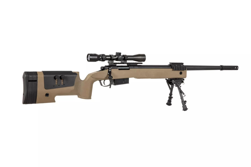 SA-S03 CORE™ High Velocity Sniper Rifle Replica with Scope and Bipod - tan