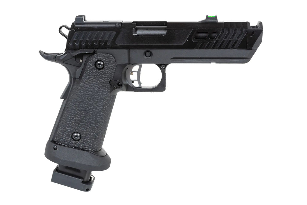 airsoft SRC Dark Viper DUAL POWER pistol with carrying case and CO2 magazine Black