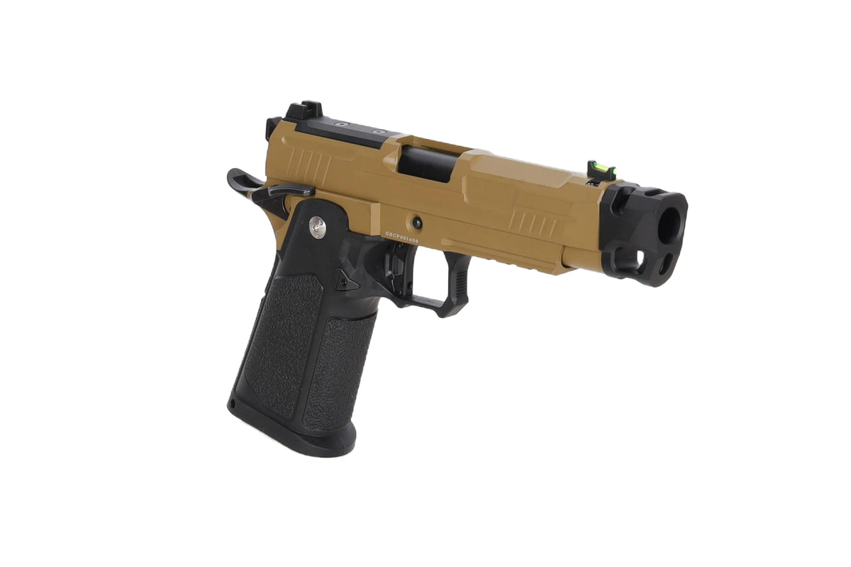 Arcturus Hi-Capa Vanguard 4.3" GBB Pistol (Optics Ready/Compensator) - Half-Tan
