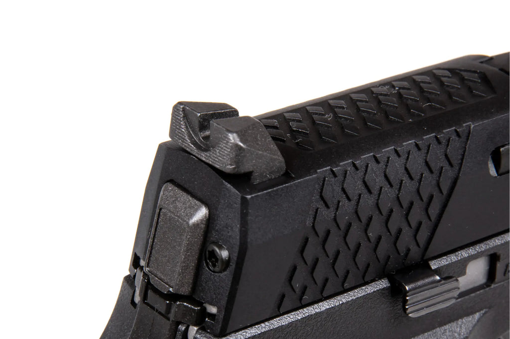 WE F18 Compact Green Gas Pistol replica Black