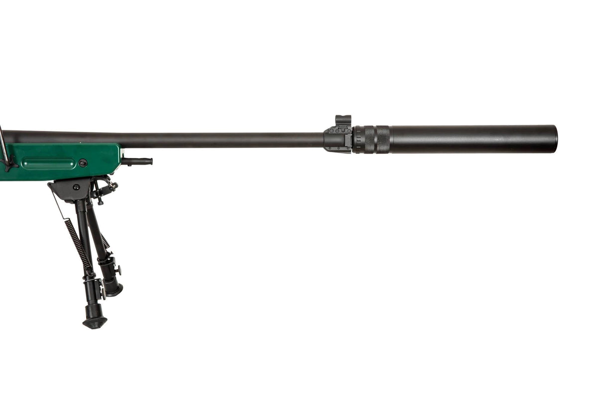 SV-98 CORE™ sniper rifle replica with bipod, scope and sound suppressor - russian green