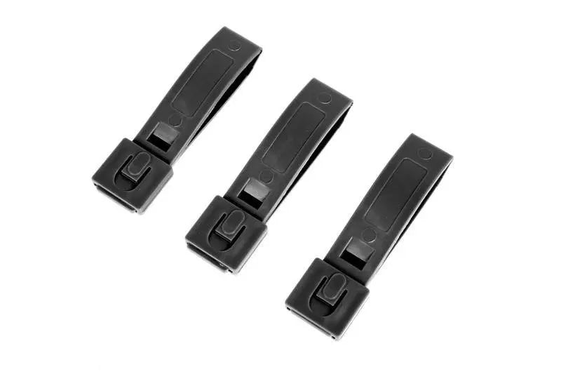 Set of 3 3 Polymer Buckles - black"