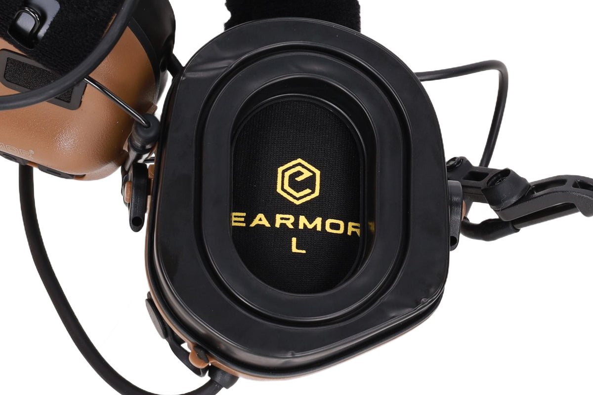 Earmor M32X Plus active hearing protectors – Coyote Brown