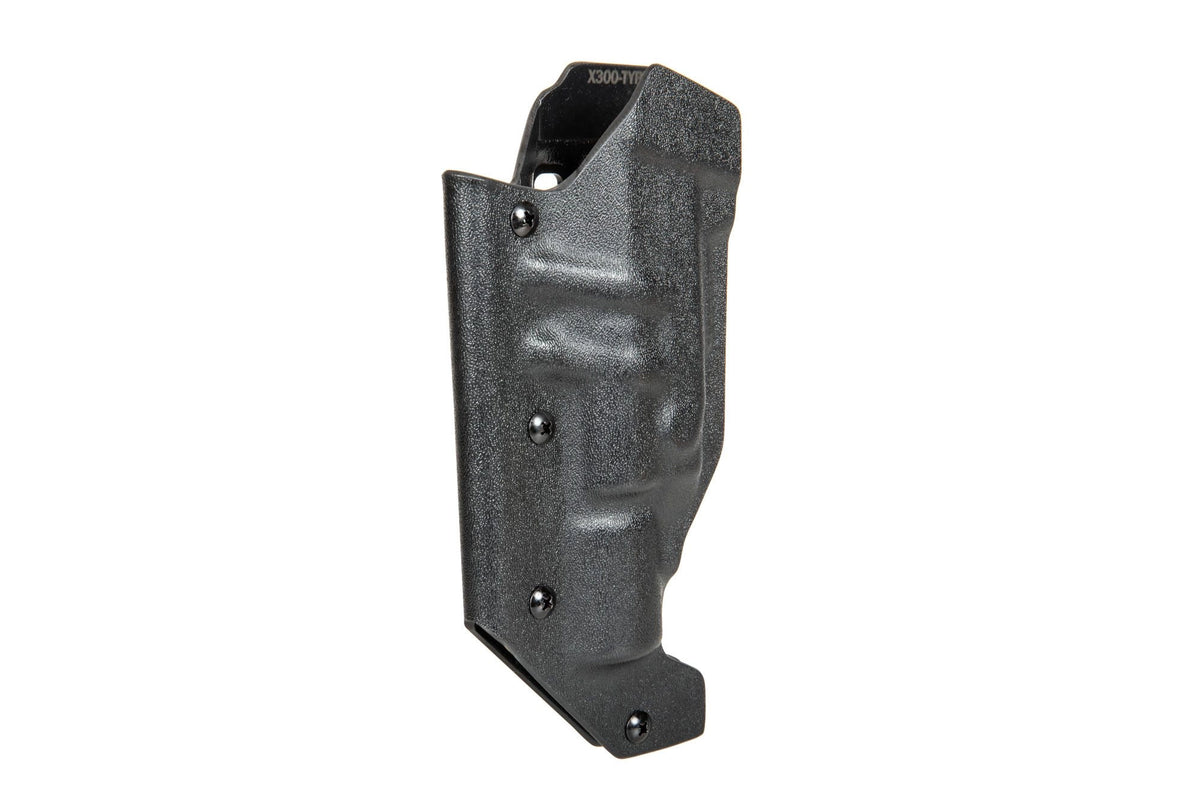 Kydex Holster for GBB Replicas with X300 Flashlight and Silencer (TYPE 2) - Black