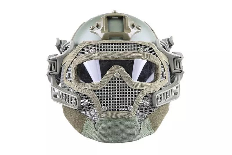 FAST PJ G4 System replica helmet with face shield - Olive Green