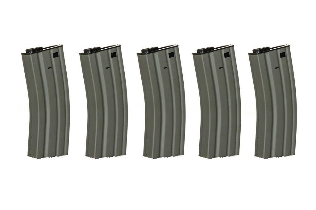Set of 5 Hi-Cap 300 BB Magazines for M4/M16 Replicas - Grey