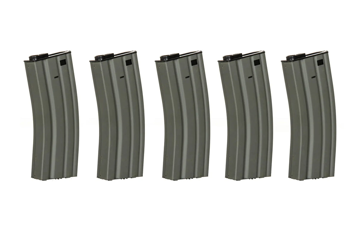 Set of 5 Hi-Cap 300 BB Magazines for M4/M16 Replicas - Grey