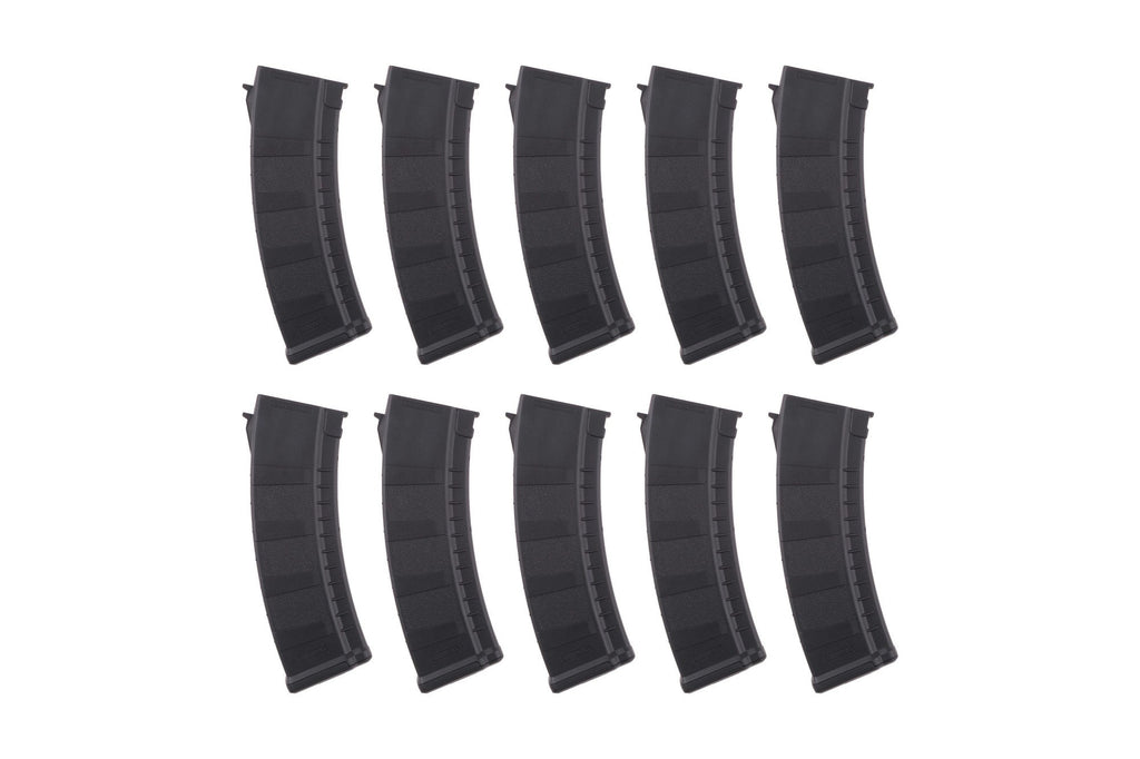 Set of 10 Mid-Cap 155 BB Magazines for AK Replicas - Black