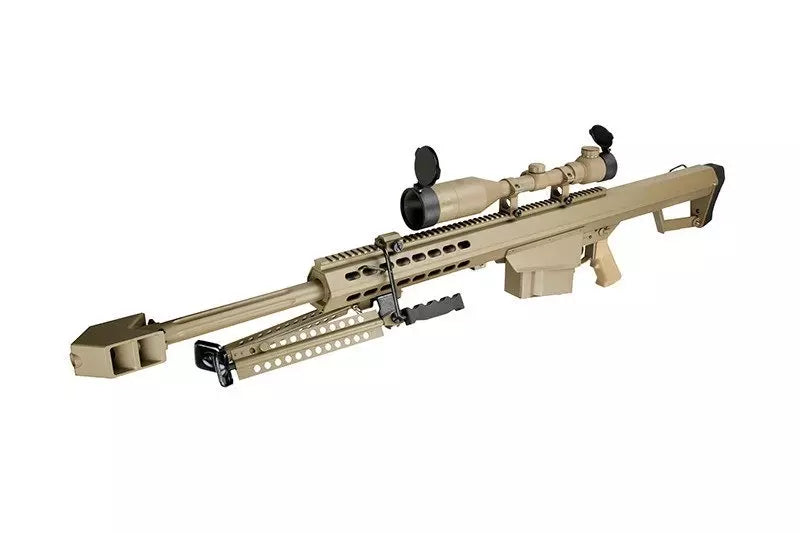 SW-02A CQB sniper rifle replica with scope and bipod - tan