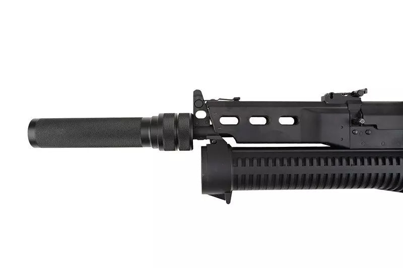 PP-19 Bizon submachine gun replica with silencer and red-dot sight