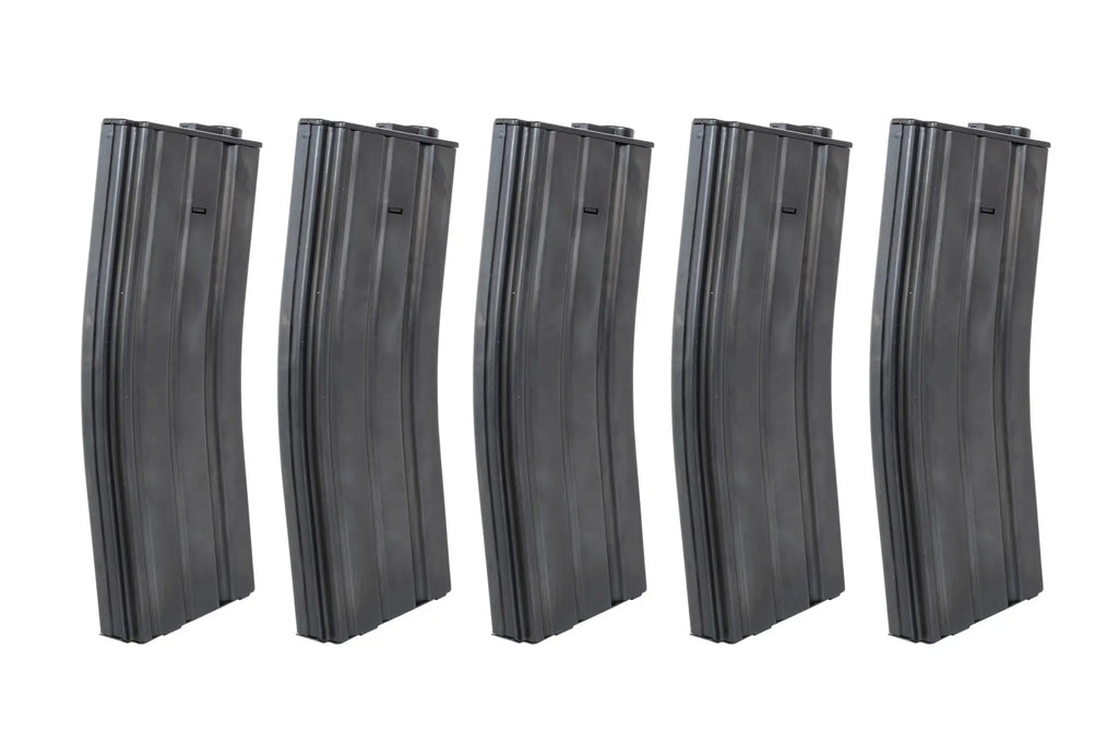Hi-Cap 350-ball Arcturus EMM M4/M16 Metal Wheel (QPQ) 5 Magazine Set Black
