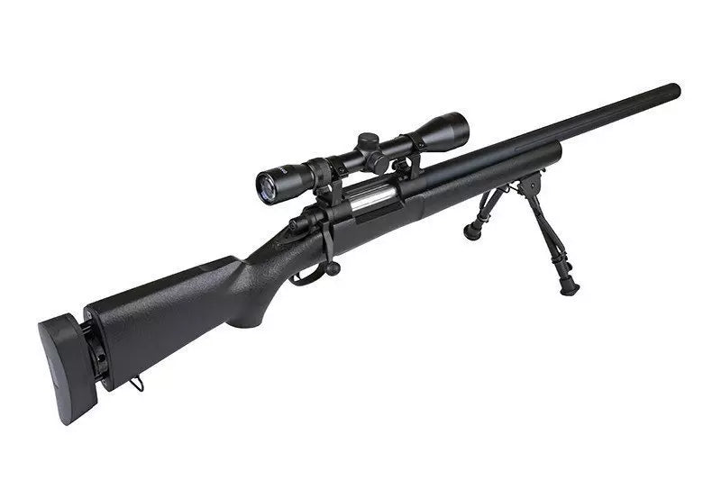 SW-04J Army Sniper Rifle Replica with scope and bipod (Upgraded) - black