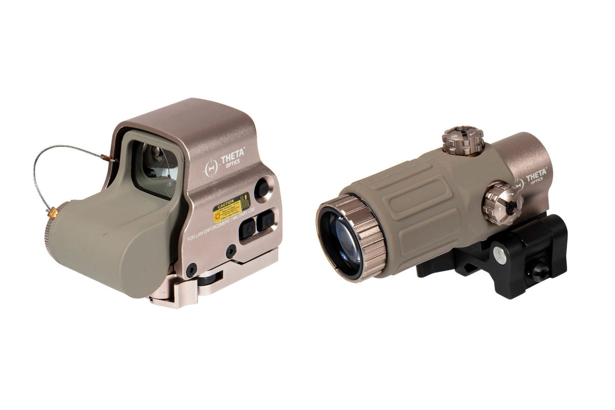 Hybrid 558B holographic sight replica with magnifier - Tan