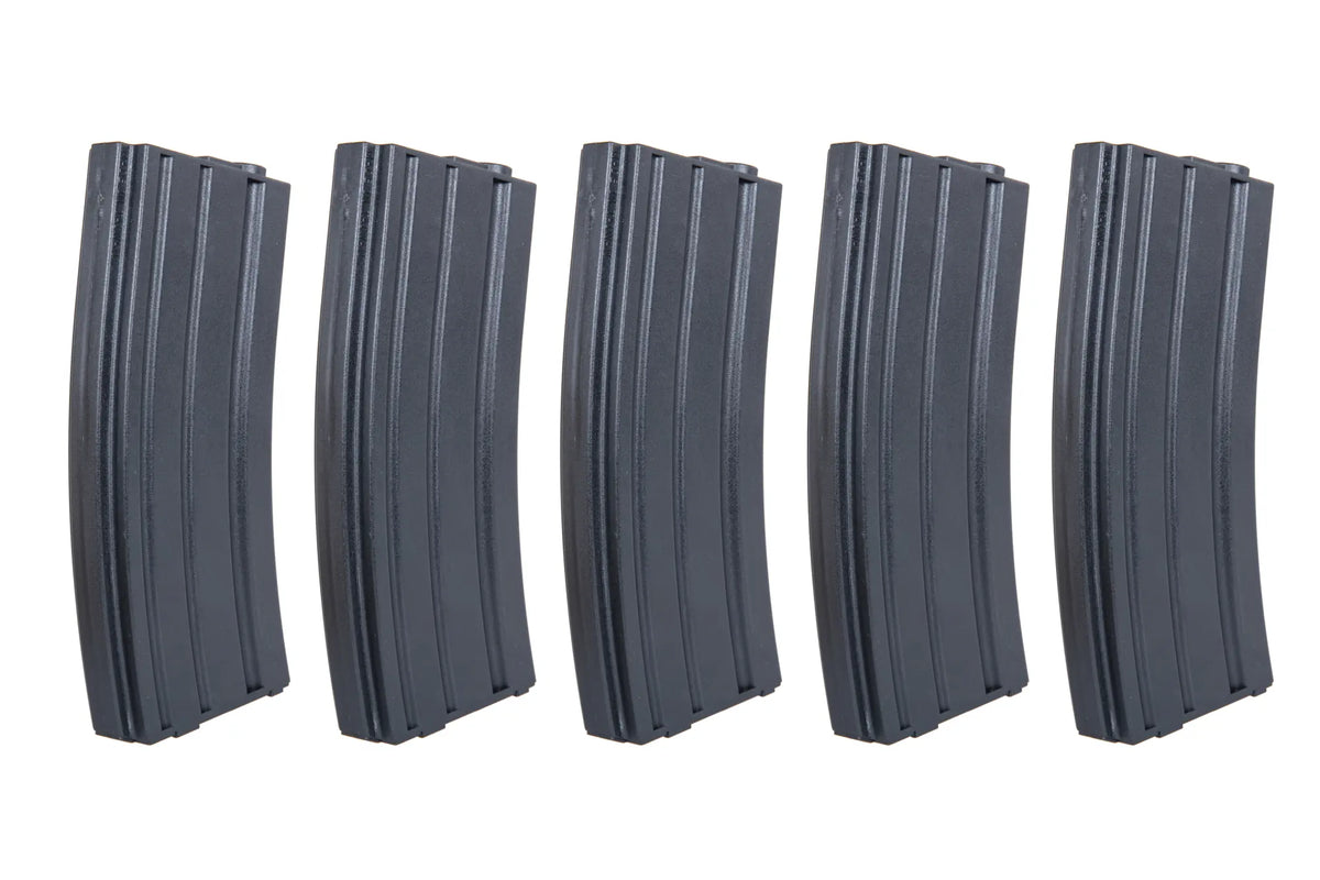 Set of 5 Mid-Cap SRC magazines for AR/M4 for 140 rounds Black + speedloader