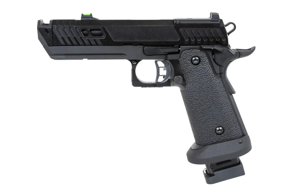airsoft SRC Dark Viper DUAL POWER pistol with carrying case and CO2 magazine Black