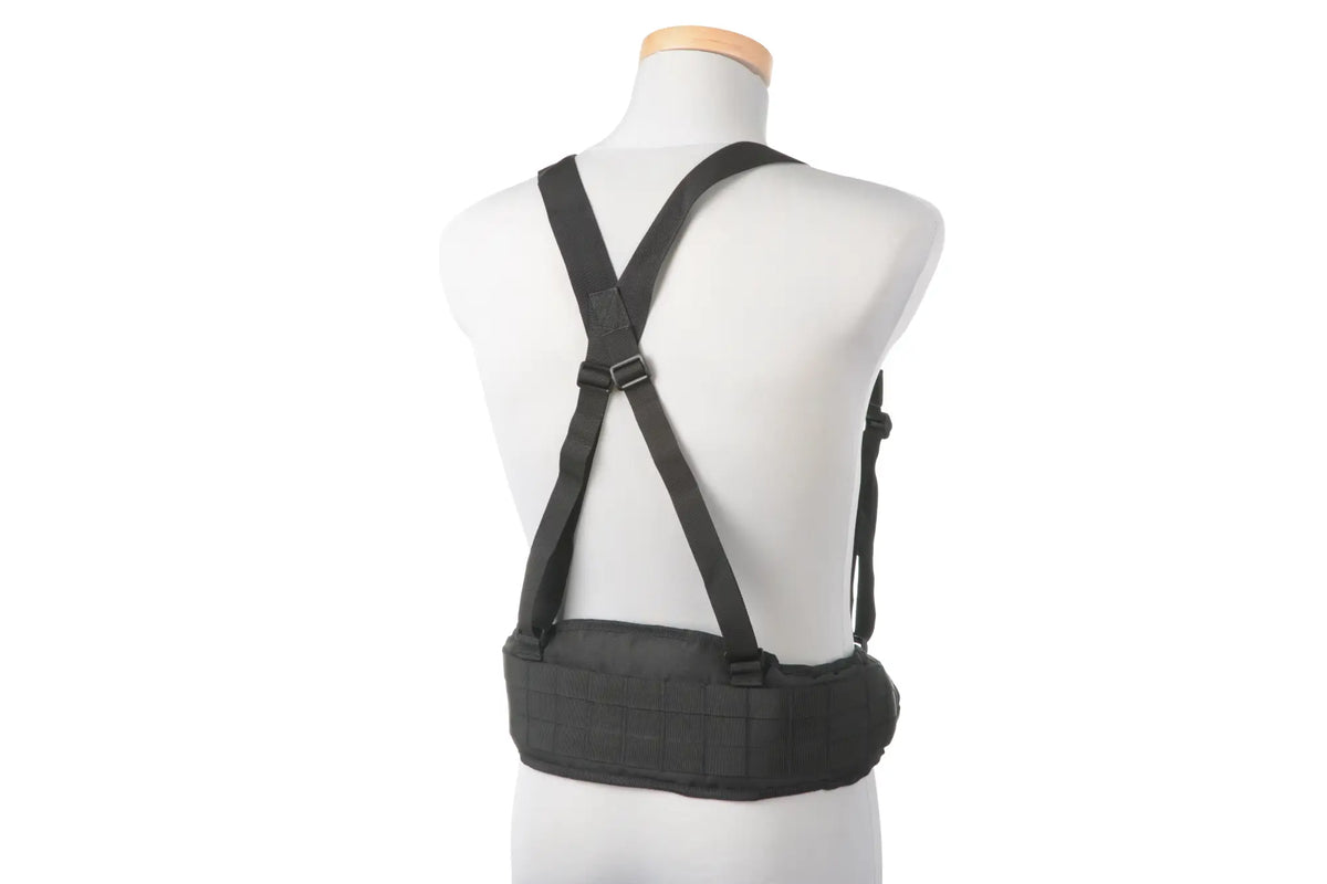 Belt with X type suspenders - black