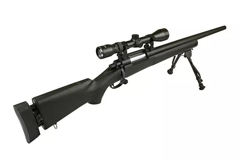 SW-04 sniper rifle replica (with scope and bipod) - black