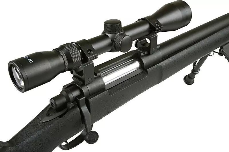 SW-04 Sniper Rifle Replica with scope and bipod (Upgraded) - black