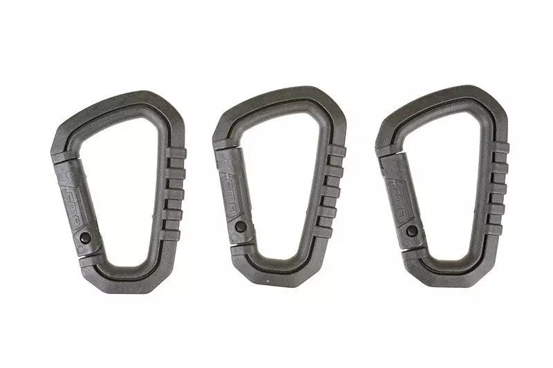 A Set of 3 Polymer Snap Hooks – Black
