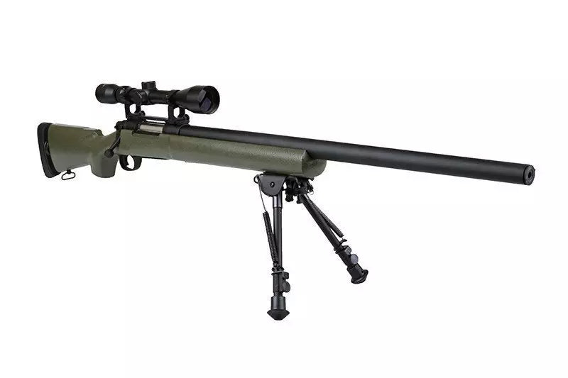 SW-04 Sniper Rifle Replica with scope and bipod (Upgraded) - olive