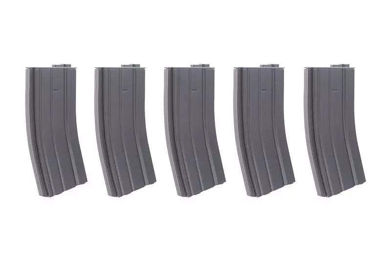 Set of 5 Mid-Cap 70 BB Magazines for M4/M16 Replicas - Grey
