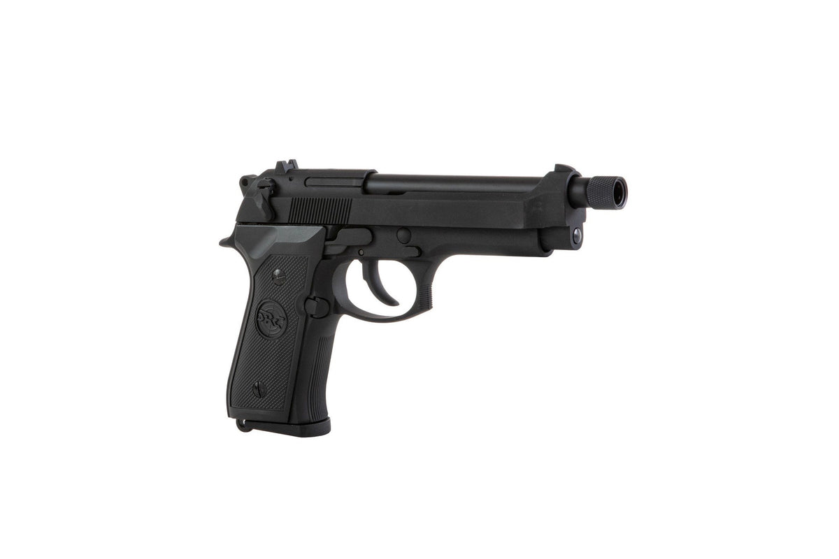 SR92 pistol replica with silencer - black