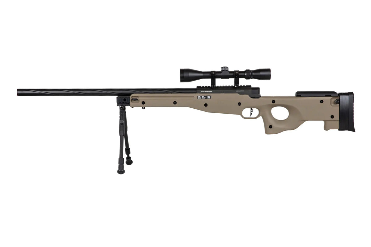 Specna Arms SA-S11 sniper airsoft rifle with scope and bipod Tan