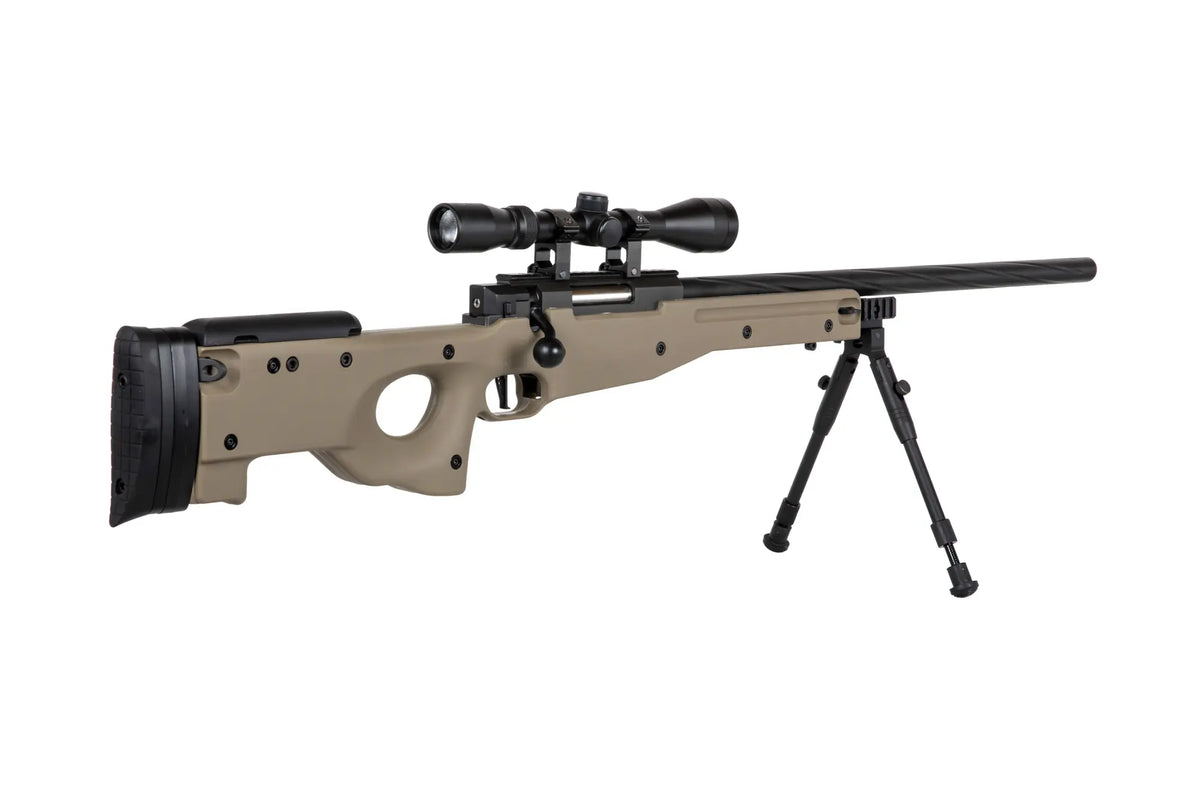 Specna Arms SA-S11 sniper airsoft rifle with scope and bipod Tan