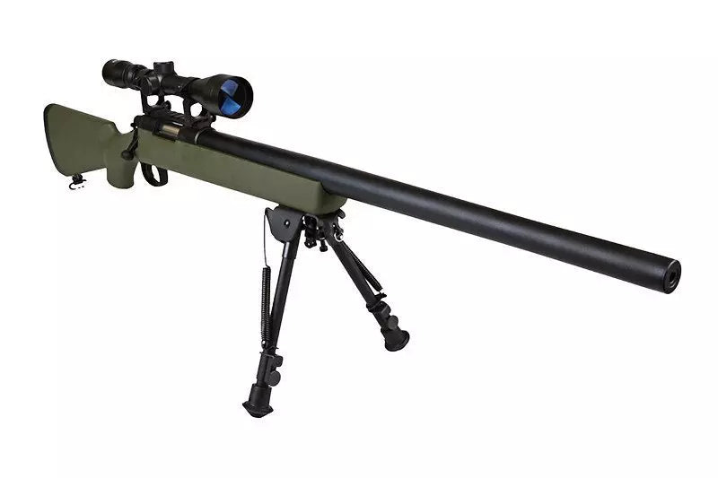 SW-10 Sniper Rifle Replica with scope and bipod (Upgraded) - olive