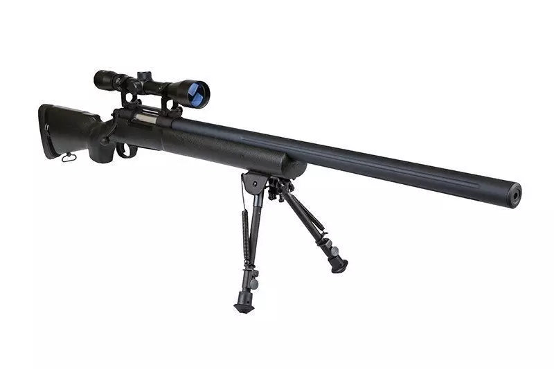 SW-04J Army Sniper Rifle Replica with scope and bipod (Upgraded) - black