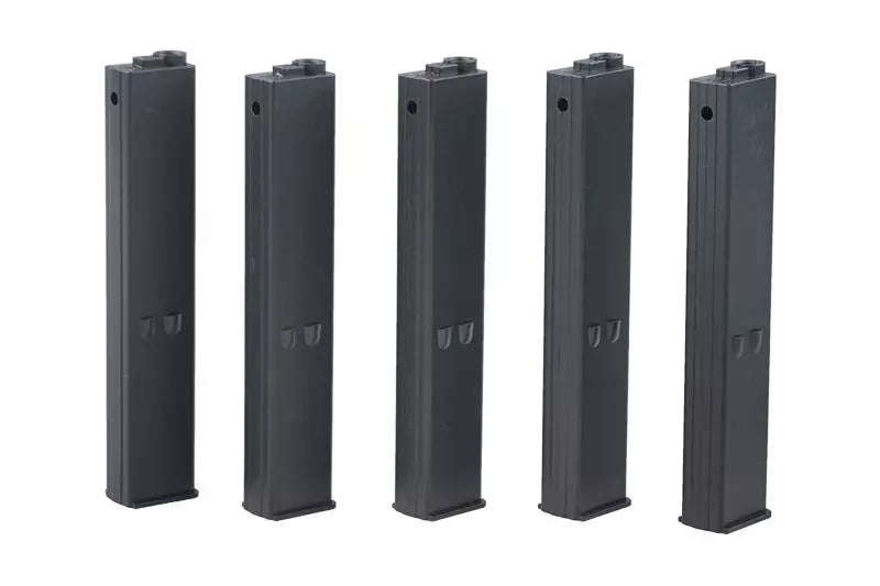 Set of Five 9mm Magazines for AR-15 Replicas - Black