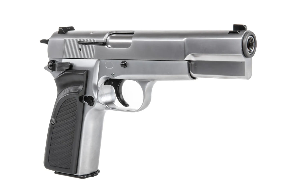 WE Browning Hi Power MK III airsoft pistol - Silver