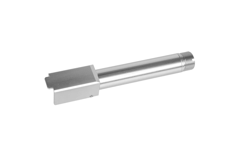Non-Recoiling 2 Way Fixed" Outer Barrel for Umarex Glock 19X Replicas - Silver"