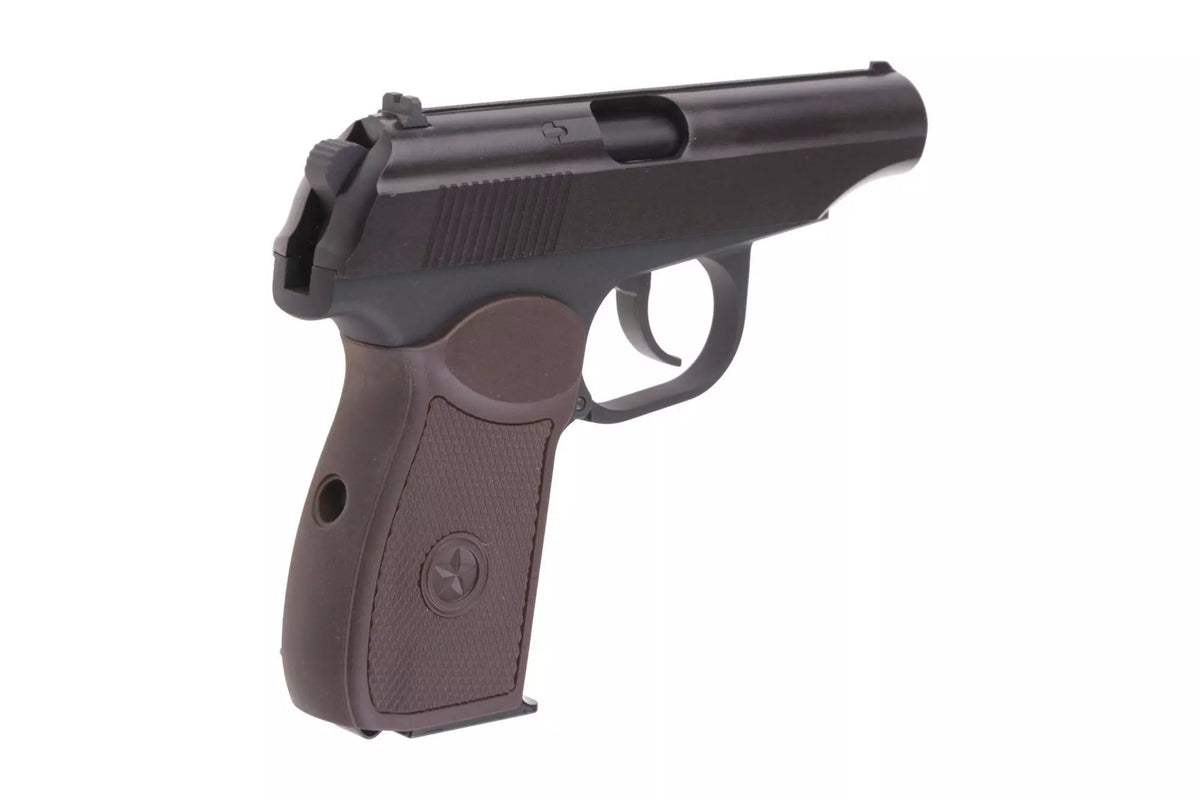 Suppressed MK Pistol Replica - Black/Brown Grip