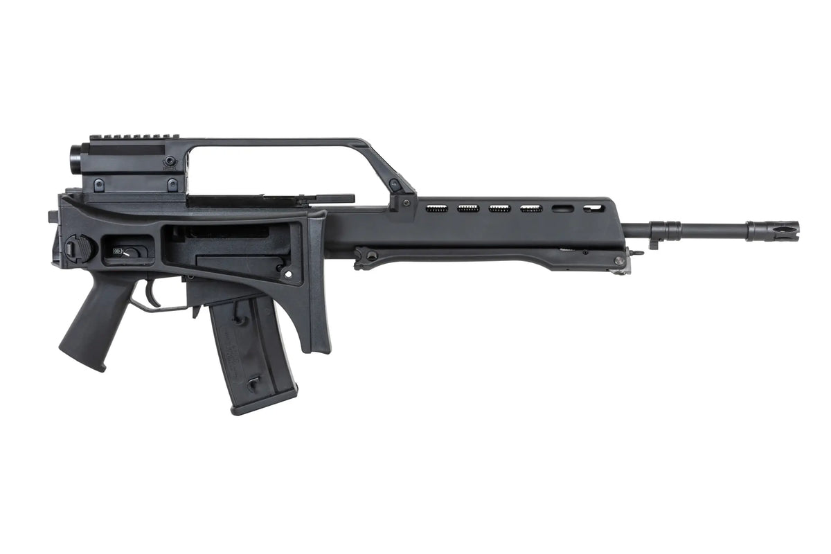 SRC DUAL POWER SR36K COB-301 airsoft carbine with bipod and scope Black