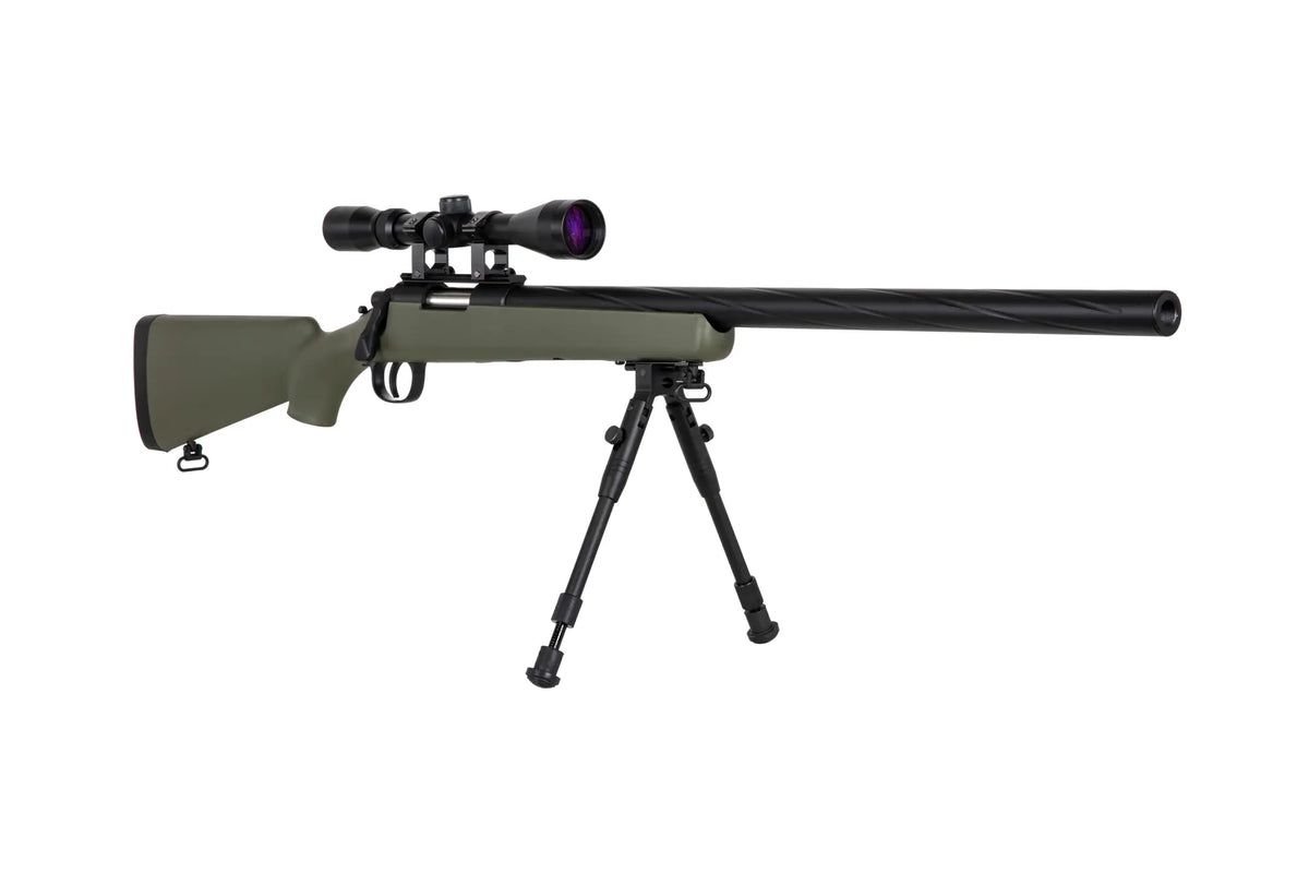 Specna Arms SA-S12 sniper airsoft rifle with scope and bipod Olive