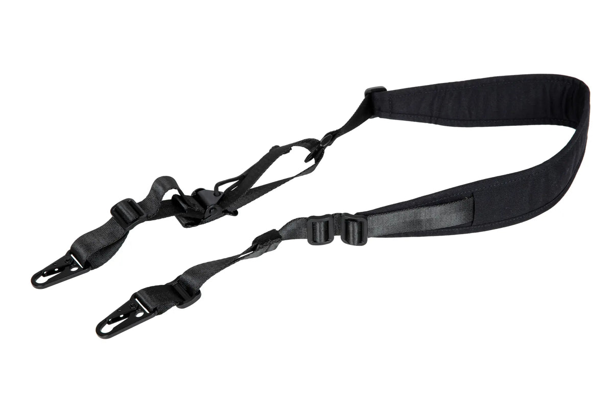 Adjustable 2-point Tactical Sling with Padding - Black